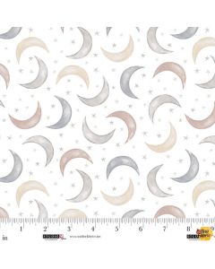 Sleepy Teddy: Moon and Stars - Studio E Fabrics 8521-03 white/multi