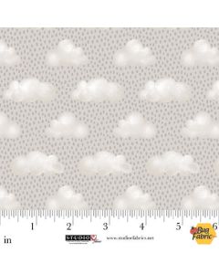 Sleepy Teddy: Raindrops - Studio E Fabrics 8522-90 gray/multi