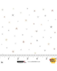 Sleepy Teddy: Tossed Stars - Studio E Fabrics 8523-03 white/multi