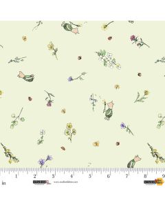 Classic Winnie: Piglet with Flowers -- Studio E 8717-60 lt green 