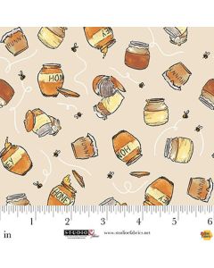 Classic Winnie: Honey Pots -- Studio E 8721-34 taupe