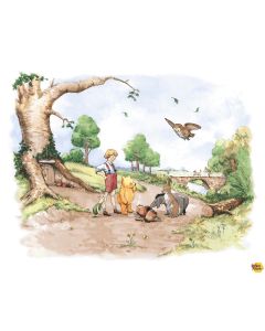 Classic Winnie: Pooh & Friends Panel (1 yard) -- Studio E 8728p-66 green