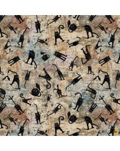 Scary Spice by Funny Girl: Scaredy Cats -- StudioE Fabrics 8824-34 sepia