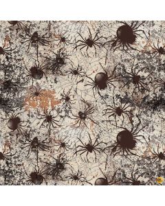 Scary Spice by Funny Girl: Spiders -- StudioE Fabrics 8830-34 sepia 