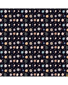 Galaxies: Packed Planets Black -- Figo Fabrics 90576-99