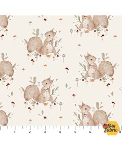 Charmwood: Squirrels Cream - Figo Fabrics 90981-12