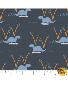 Fossil Folks: Dinosaurs Navy - Figo Fabrics 91009-49 navy
