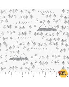 Fossil Folks: Dinosaur Landscape - Figo Fabrics 91010-10 white