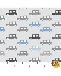 Fossil Folks: Cars Gray - Figo Fabrics 91013-91