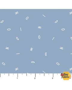 Fossil Folks: Letters Blue - Figo Fabrics 91017-42 blue