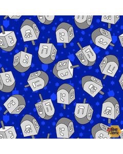 Festival of Lights: Tossed Dreidels - Henry Glass Fabrics 9572-77