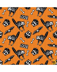Glow Ghosts: Tossed Bones of Motifs Orange (Glow in the Dark) -- Henry Glass 9606g-33