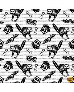 Glow Ghosts: Tossed Bones of Motifs B/W (Glow in the Dark) -- Henry Glass 9606g-9