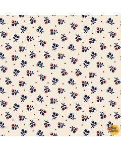 Down on the Farm: Bud Calico Ecru -- Henry Glass Fabrics 9659-44 - 2 yards 20" remaining