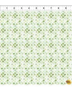 Butterfly Fantasy: Tonal Green Flower Tiles - In The Beginning Fabric 9bf1 