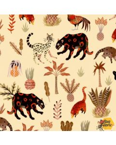 Folklorico:  Selva Imaginaria Parchment -- Alexander Henry Fabrics 9052A