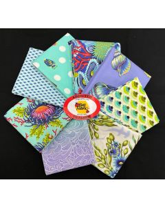 Floral Reef by Tula Pink: Marine FQ Bundle (8 FQ's) - FreeSpirit Fabrics FRMarine