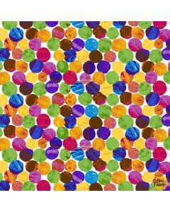 Eric Carle Very Hungry Caterpillar Spots Multi - Andover Fabrics p0260-3474-m 