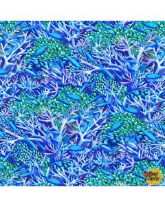 Coral Canyon: Coral  Marine Aqua -- Robert Kaufman Fabrics AQCD-19908-248