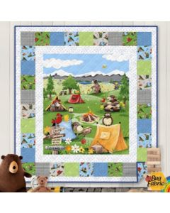 Barron Goes Camping: Squared Quilt Kit - Clothworks barronsquared - presale June