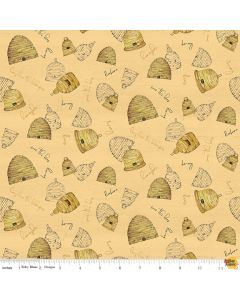 Bees Life: Bees Life Beehives Honey -- Riley Blake c10101 Honey - 1 yard 31" remaining