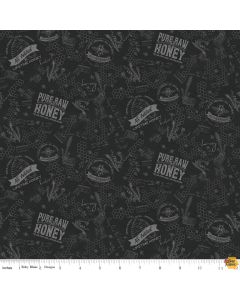 Bees Life: Bees Life Honeycomb Tonal Black -- Riley Blake c10102 black