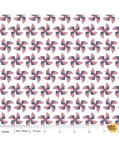 Land of Liberty: Pinwheels White -- Riley Blake Designs c10565 white