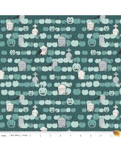 Spooky Hollow: Pumpkin Field Teal - Riley Blake Designs c10575-teal