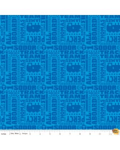 All Aboard with Thomas & Friends Text Blue -- Riley Blake Fabrics c11004-blue - 1 yard 7" remaining