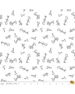 Crayola Colorful Friends: Animal Words White -- Riley Blake c11012-white