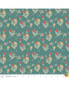 Love You S'more: Floral Teal -- Riley Blake Designs c12144-teal