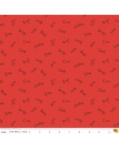 Coloring on the Farm: Words Red -- Riley Blake Designs c12232 red - 3 yards 11" remaining