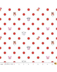Coloring on the Farm: Dots White -- Riley Blake Designs c12233 white
