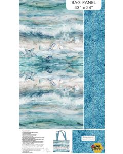 Sea Breeze: Tote Bag Panel (2/3 yard) -- Northcott Fabrics c27104-42 pale blue