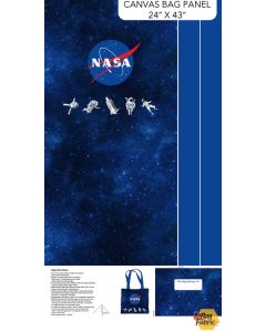 Space Odyssey: NASA Canvas Bag Panel (2/3 yard) - Northcott Fabrics c28573-48