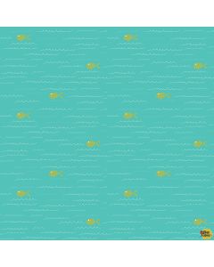 Ready Set Splash: Fish Aqua -- Riley Blake c9891 aqua
