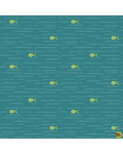 Ready Set Splash: Fish Teal -- Riley Blake c9891 teal