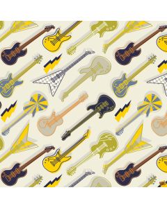 Rock On:  Amped Up Guitars Cream -- Camelot Fabrics 21200101-2
