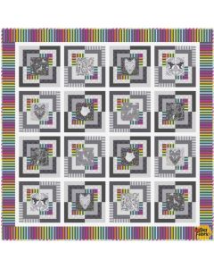Graywork by Tula Pink: Graywork Cool Vibrations Quilt Kit -- FreeSpirit Fabrics grayworkcoolvibe 