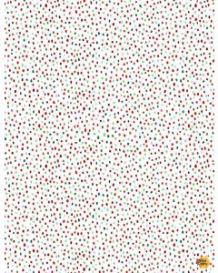 Christmas Countdown: Multi Colored Cute Dots White -- Timeless Treasures Fabrics dot-c8985 white