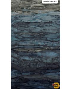 Bliss Ombre: Charcoal Gray -- Northcott Fabrics dp24345-96 Glacier - 2 yards 2" remaining (with small white specs)