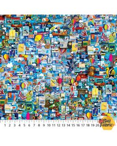 Color Collage: Blue Multi -- Northcott Fabrics dp25232-45 