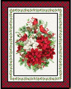 Cardinal Christmas: Cardinal Panel (approx 1 yard) -- Northcott Fabrics dp25476-10 