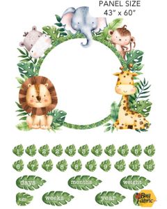 Wee Safari: Baby Milestone Panel (60")  -- Northcott Fabrics 25649-10