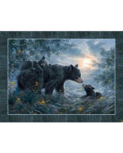 Moonlight Kisses: Bear Panel Dark Blue (32" x 43") - Northcott dp26725-49