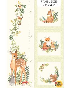 Woodland Babes: Growth Chart / Pillow Panel (28" panel) - Northcott Fabrics dp27166-11 