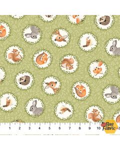 Woodland Babes: Tossed Circles Green - Northcott Fabrics dp27170-72