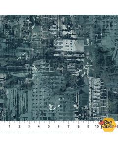 City Harbor: Aerial View Dk Blue  - Northcott Fabrics dp27578-47