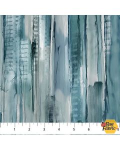 City Harbor: Stripe Medium Blue Multi - Northcott Fabrics dp27579-45