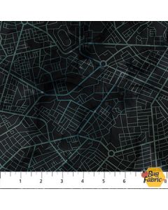 City Harbor: Map Dark Blue - Northcott Fabrics dp27580-49
